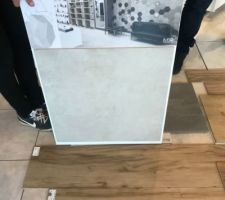 Carrelage sélectionné pour le sol de la sdb et des toilettes de l?étage