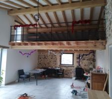 Voici le garde-corps pos&eacute; par mes soins dans la partie  "jour"