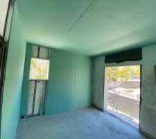 D&eacute;but de la pose du placo dans les chambres