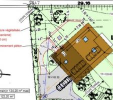 Plan de masse avec extension façade est