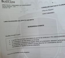 Vendredi en rentrant du boulot, surprise, on reçoit un avis de passage de la poste, pour lettre en recommandé, à aller chercher mardi. On passe tout le week-end à ce poser des questions qu?est-ce que ça peut-être, vu que sur le récépissé on nous avait indiqué environ 3 mois. Ce matin on se précipite à la poste, et la grosse surprise c?est le permis de construire validé. Au final  notre terrain est pas en zone abf, voilà le pourquoi. Maintenant on hâte de passer à la suite, Mardi prochain rdv chez le notaire pour acheter le terrain ?.