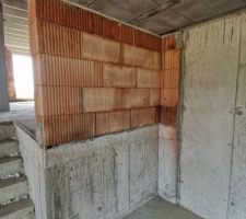Garage: béton + briques