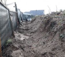 Pr&eacute;paration mur de sout&egrave;nement, c&ocirc;t&eacute; Est