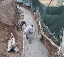 Pr&eacute;paration mur de sout&egrave;nement, c&ocirc;t&eacute; Est