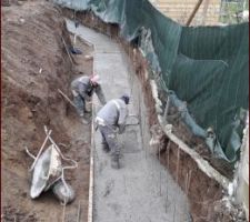 Pr&eacute;paration mur de sout&egrave;nement