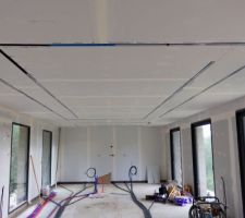 Placo plafond + rails a LED