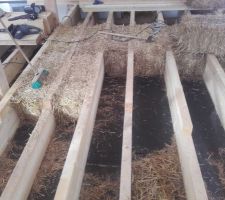Pose des bottes de la dalle bois : en cours