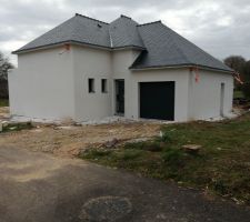 Enduit blanc cristal finition grattée