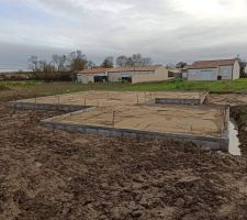 Préparation pour la dalle