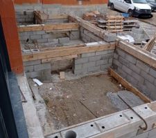 Terrasse coffrage linteau