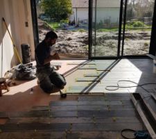 Préparation de la pose du receveur de douche