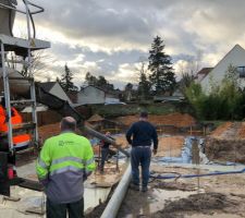 Coulage b&eacute;ton pour les fondations