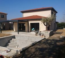 Travaux paysagers en cours