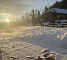 Terrasse sous la neige