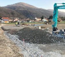 Tranchée drainante "fermée" pose du tout venant