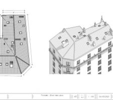 Plan de l'existant toiture