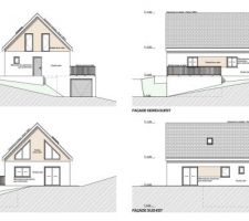 Voici les différentes vues de la maison relais à Aucun. Simple, mais efficace, le profil de la maison permet d'apprécier la vue sur les montagnes. La double terrasse permet d'être à l'ombre ou au soleil en fonction des besoins.