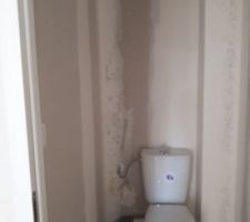Moisissures

Tuyau des WC compl&egrave;tement &agrave; gauche et colonne pour passer les c&acirc;bles &eacute;lectriques.
C'est bien de se vanter de faire du sur mesure et de ne pas avoir respecter les volont&eacute;s du client.
Pour rappel, les r&eacute;servations dans la dalle n'&eacute;taient pas faites, donc ils ont perfor&eacute; la dalle y compris le ferraillage.