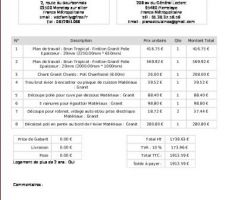 Devis pour plans  de travail en granit