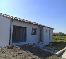 Enduit crépis gratte blanc terminer