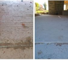 Différence entre les dalles
maison à gauche - garage à droite avec une belle finition