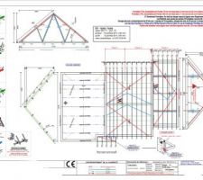 Plan de pose de la charpente fermette et traditionnelle