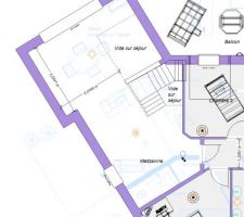 Plan de la mezzanine si je la rallonge jusqu'au panoramique