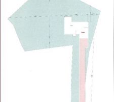 Implantation projet&eacute;e de la futur maison de plein pied orient&eacute;e plein SUD
Elle se situe &agrave; environ 65 m de la route , donc acc&egrave;s et r&eacute;seau priv&eacute; &agrave; faire et &agrave;&ccedil; chiffrer ...