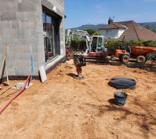 Vue de la future terrasse, la cuve est en dessous