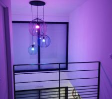 Suspension Maison du Monde Caliente avec ampoules ambiance Philips Hue