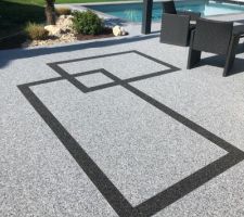 Terrasse granulat : Détail des rectangles