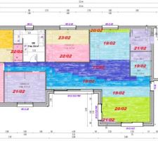 Plan avancement des travaux sol (carrelage et parquet).