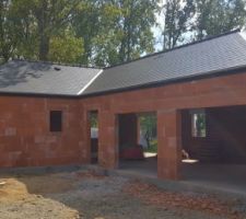 Voilà Désormais la toiture de faite, ainsi que les gouttière, satisfait
Cela fait assez grand vu de l'intérieur c'est nikel