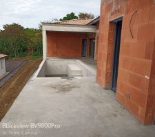 Dalle terrasse avant pose carrelage