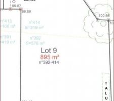Plan de bornage, le nord est en haut