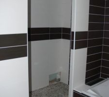 Douche italienne en galets salle de bain