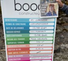 Affichage du permis de construire le 13/05/2021
