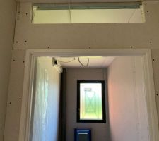 Début installation du chauffage par faux plafond