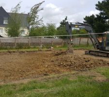 Terrassement du futur emplacement de la maison