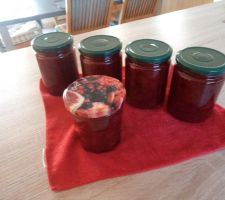 Nos premieres fraises 2021 transformées en confiture ...on a aussi essayé le gateau suedois fraises chantilly et le smoothie aux fraises mama mia c'est un régal
