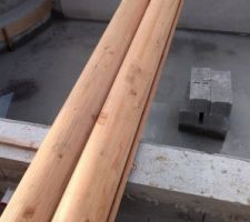 Les magnifiques poteaux support d'avant toit en Douglas lamellé collé
18cm de diamètre