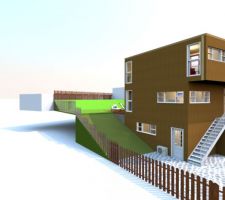 Voici une vue à partir du logiciel Sweet Home 3D que j'ai réalisé moi-même à partir des plans de l'architecte.
Vue générale