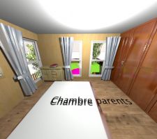 Vue de la chambre parentale que j'ai réalisé avec le logiciel Sweet Home 3D à partir des plans de l'architecte.