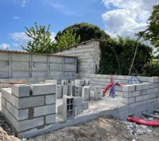 Elevation des murs de l'annexe