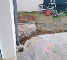 Réparation: raccordement terrasse au puisard