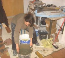 Préparation de la colle.