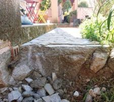 Loggia et cheminement existant sur dalle de bonne hauteur