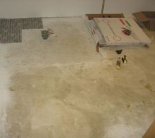 Préparation douche à l'italienne.