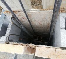 Coffrage des 7 poteaux de massif (ici P9)