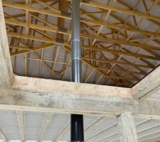 Installation conduit du pôele à bois